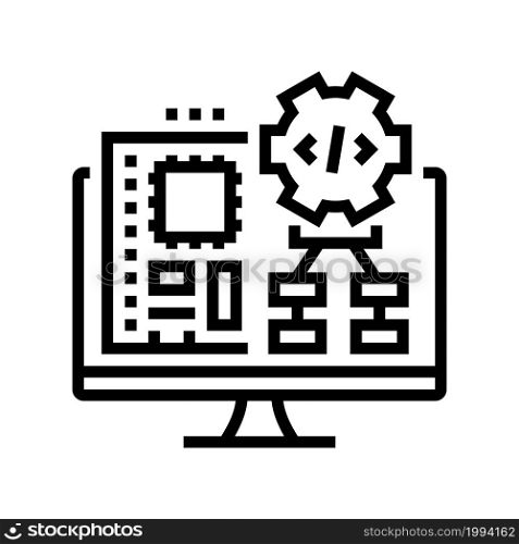 embedded software line icon vector. embedded software sign. isolated contour symbol black illustration. embedded software line icon vector illustration