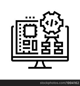 embedded software line icon vector. embedded software sign. isolated contour symbol black illustration. embedded software line icon vector illustration