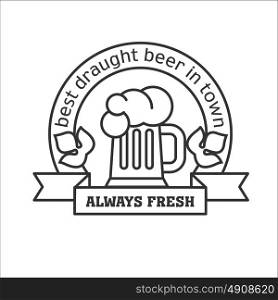 Emblem beer, vintage beer sign, vector illustration.