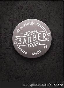 Emblem design for Barbershop. Stylish vintage label for Barbershop with unique shaggy texture