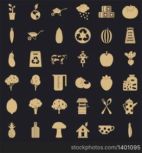 Emblem icons set. Simple style of 36 emblem vector icons for web for any design. Emblem icons set, simple style