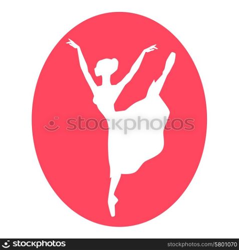 Emblem of dance ballet studio with ballerina silhouette. Emblem of dance ballet studio with ballerina silhouette.