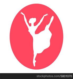 Emblem of dance ballet studio with ballerina silhouette. Emblem of dance ballet studio with ballerina silhouette.