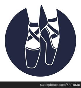 Emblem of dance studio with ballet pointe shoes. Emblem of dance studio with ballet pointe shoes.