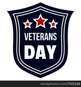 Emblem veterans day logo. Flat illustration of emblem veterans day vector logo for web design. Emblem veterans day logo, flat style