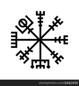 emblem viking line icon vector. emblem viking sign. isolated contour symbol black illustration. emblem viking line icon vector illustration