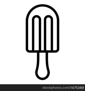 Embossed ice cream on a stick icon. Outline embossed ice cream on a stick vector icon for web design isolated on white background. Embossed ice cream on a stick icon, outline style