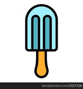Embossed ice cream on a stick icon. Outline embossed ice cream on a stick vector icon color flat isolated. Embossed ice cream on a stick icon color outline vector