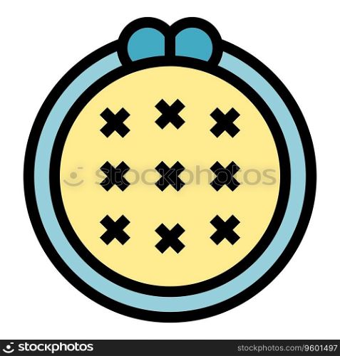 Embroidery circle icon outline vector. Craft art. Diy sewing color flat. Embroidery circle icon vector flat