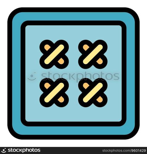 Embroidery cross icon outline vector. Craft art. Creative fabric color flat. Embroidery cross icon vector flat