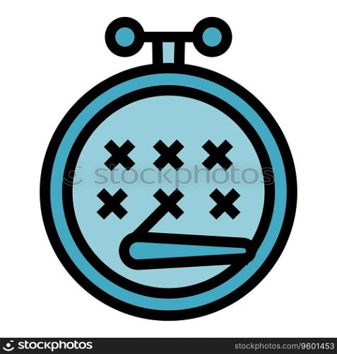 Embroidery icon outline vector. Craft art. Hand bracelet color flat. Embroidery icon vector flat