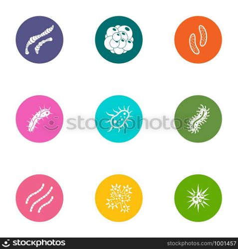 Embryo icons set. Flat set of 9 embryo vector icons for web isolated on white background. Embryo icons set, flat style