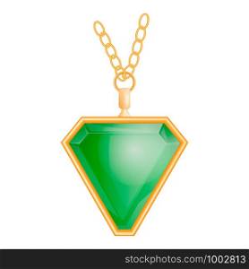 Emerald jewelry mockup. Realistic illustration of emerald jewelry vector mockup for web design isolated on white background. Emerald jewelry mockup, realistic style