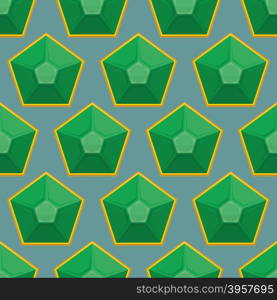 Emerald seamless pattern. Vector background of green gems.&#xA;