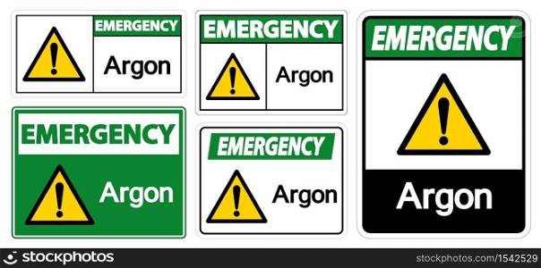 Emergency Argon Symbol Sign Isolate On White Background,Vector Illustration EPS.10