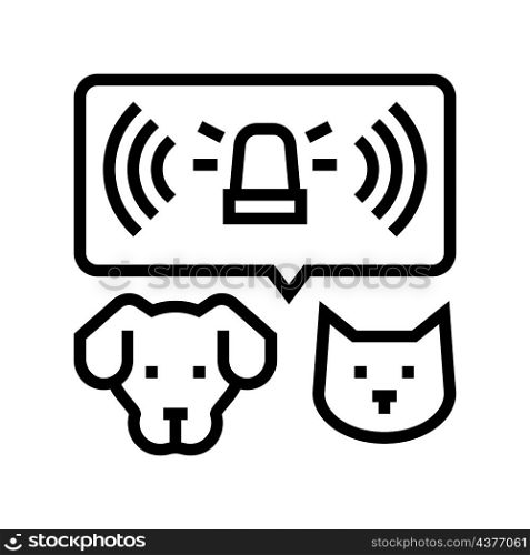 emergency care domestic pets line icon vector. emergency care domestic pets sign. isolated contour symbol black illustration. emergency care domestic pets line icon vector illustration