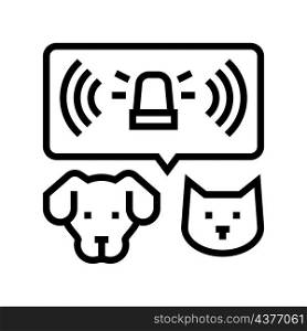 emergency care domestic pets line icon vector. emergency care domestic pets sign. isolated contour symbol black illustration. emergency care domestic pets line icon vector illustration