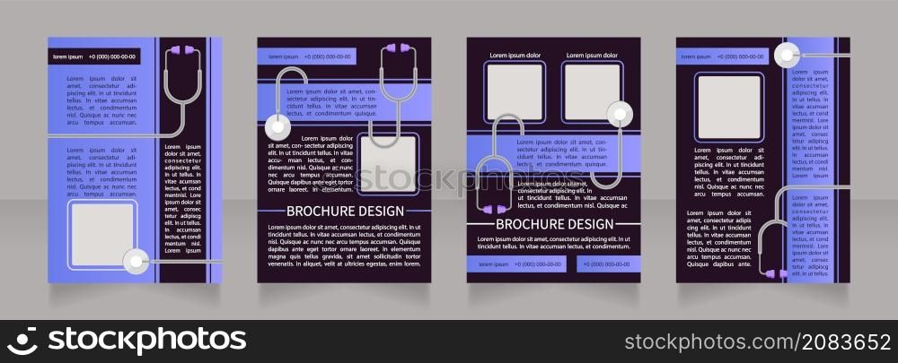 Emergency care for covid patients blank brochure layout design. Vertical poster template set with empty copy space for text. Premade corporate reports collection. Editable flyer paper pages. Emergency care for covid patients blank brochure layout design
