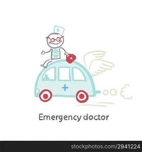 Emergency doctor travels by car