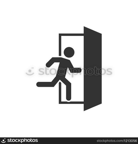 Emergency exit icon, great design for any purposes. Fire symbol. People vector icon. Right symbol. Emergency exit vector icon.. Emergency exit icon, great design for any purposes. Fire symbol.