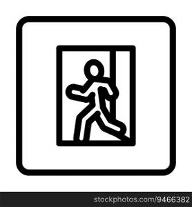 emergency exit safety line icon vector. emergency exit safety sign. isolated contour symbol black illustration. emergency exit safety line icon vector illustration