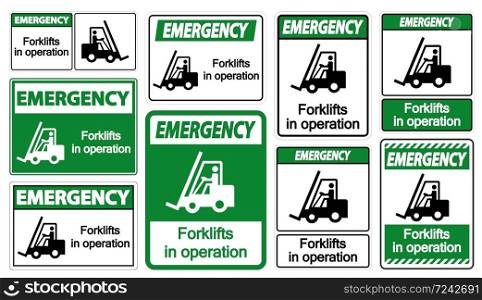 Emergency forklifts in operation Symbol Sign Isolate on transparent Background,Vector Illustration
