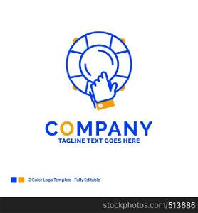 emergency, guard, help, insurance, lifebuoy Blue Yellow Business Logo template. Creative Design Template Place for Tagline.