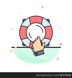 emergency, guard, help, insurance, lifebuoy Flat Color Icon Vector