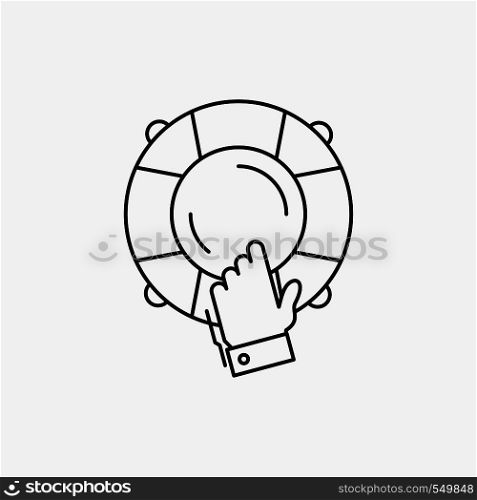 emergency, guard, help, insurance, lifebuoy Line Icon. Vector isolated illustration. Vector EPS10 Abstract Template background
