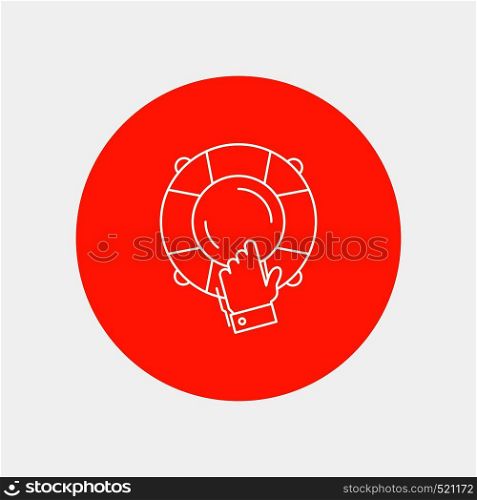emergency, guard, help, insurance, lifebuoy White Line Icon in Circle background. vector icon illustration. Vector EPS10 Abstract Template background