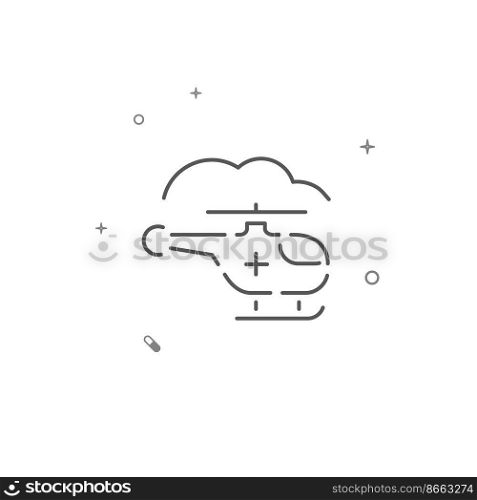 Emergency helicopter simple vector line icon. Symbol, pictogram, sign isolated on white background. Editable stroke. Adjust line weight.. Emergency helicopter simple vector line icon. Symbol, pictogram, sign isolated on white background. Editable stroke