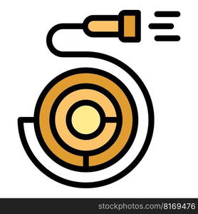 Emergency hose icon. Outline Emergency hose vector icon for web design isolated on white background color flat. Emergency hose icon vector flat