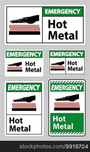 Emergency Hot Metal Symbol Sign Isolated On White Background
