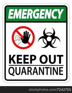 Emergency Keep Out Quarantine Sign Isolated On White Background,Vector Illustration EPS.10