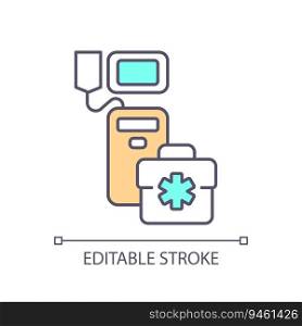 Emergency medicine RGB color icon. First aid. Urgent care. Medical service. Rapid response. Hospital department. Isolated vector illustration. Simple filled line drawing. Editable stroke. Emergency medicine RGB color icon