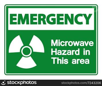 Emergency Microwave Hazard Sign on white background,vector illustration EPS 10
