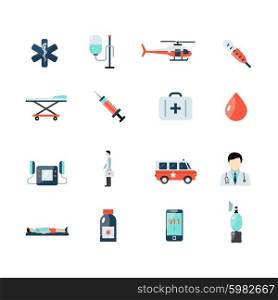 Emergency paramedic icons set with first aid symbols isolated vector illustration. Emergency Paramedic Icons Set
