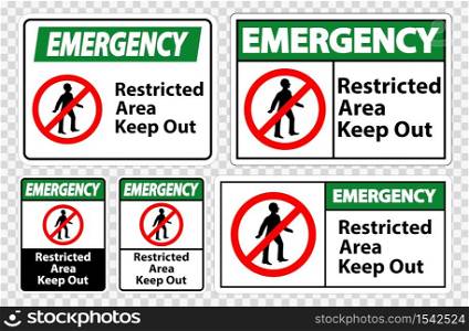 Emergency Restricted Area Keep Out Symbol Sign Isolate on transparent Background,Vector Illustration