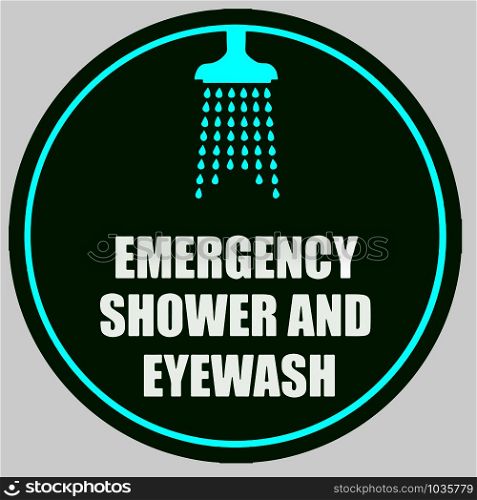 Emergency Shower and Eyewash Sign Vector illustration eps 10