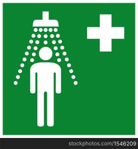 Emergency Shower Symbol Sign Isolate On White Background,Vector Illustration EPS.10