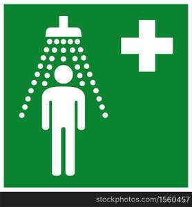 Emergency Shower Symbol Sign Isolate On White Background,Vector Illustration EPS.10