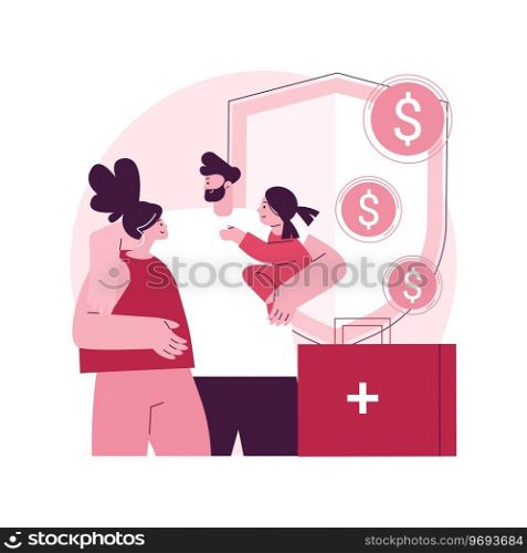 Emergency support fund abstract concept vector illustration. Support for sick people, quarantined, or in directed self-isolation, governmental help, emergency response benefit abstract metaphor.. Emergency support fund abstract concept vector illustration.