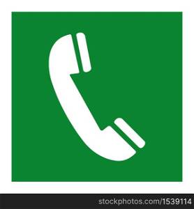 Emergency Telephone Green Symbol Sign Isolate On White Background,Vector Illustration EPS.10
