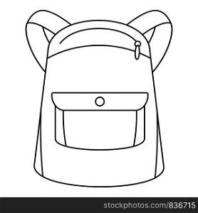 Emmo backpack icon. Outline emmo backpack vector icon for web design isolated on white background. Emmo backpack icon, outline style