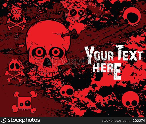 emo background with skulls vector illustration