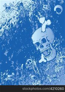 emo background with skulls vector illustration