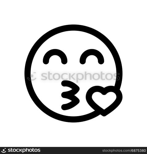 emoji blowing a kiss, icon on isolated background