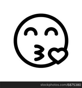 emoji blowing a kiss, icon on isolated background