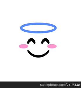 Emoji,Emoticon,angel,good person,goodness,positive,good-hearted,happy,calm,respectful,vector illustration