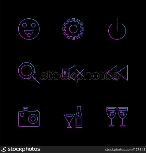 emoji , gear , search , glass , user interface icons , arrows , navigation , wifi , internet , technology , apps , icon, vector, design,  flat,  collection, style, creative,  icons